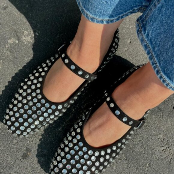 a new day Shoes Womens Issa Rhinestone Mary Jane Ballet Flats